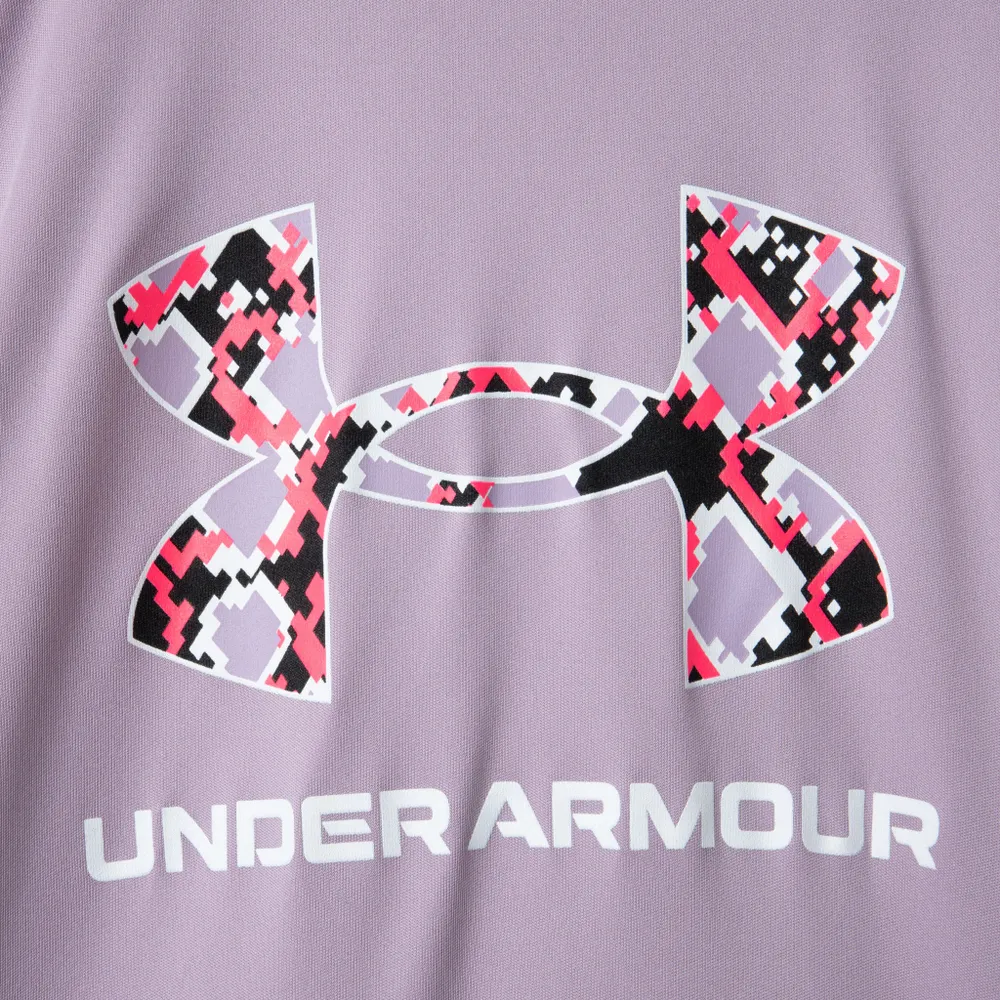 Under Armour Girls’ Tech Big Logo T-shirt Mauve Pink / White