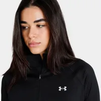 Under Armour Women’s Reflective Tech Quarter Zip Long Sleeve T-shirt Black / Metallic Silver