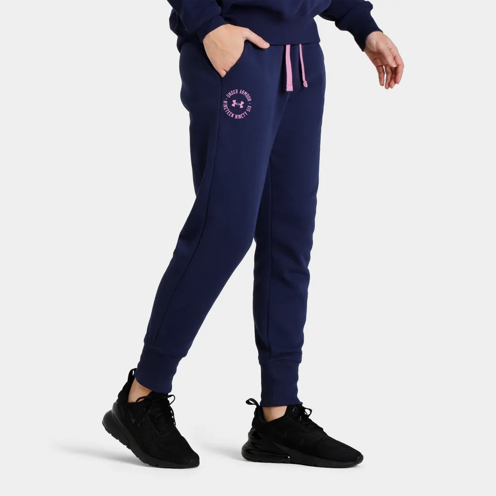 Under Armour Women’s Rival Fleece Crest Joggers Midnight Navy / Jellyfish