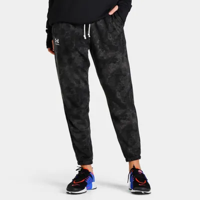 Under Armour Women’s Rival Terry Printed Joggers Black / White