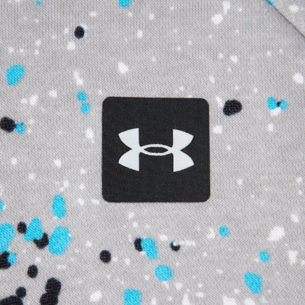 Under Armour Junior Boys' Rival Fleece Printed Pullover Hoodie Tin / Onyx White