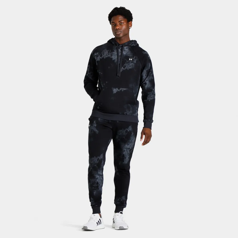 Under Armour Rival Fleece Dye Pullover Hoodie Black / Onyx White