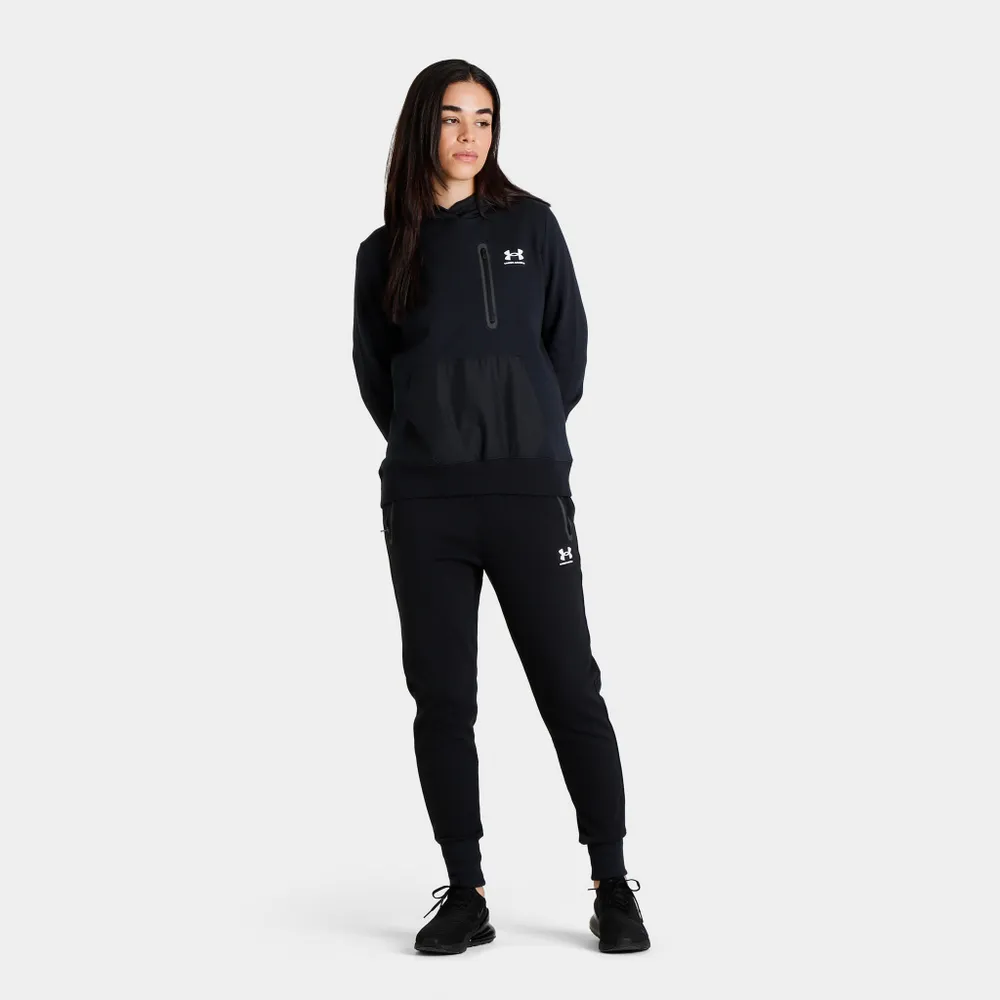 Under Armour Women’s Rival Fleece Pullover Hoodie Black / White