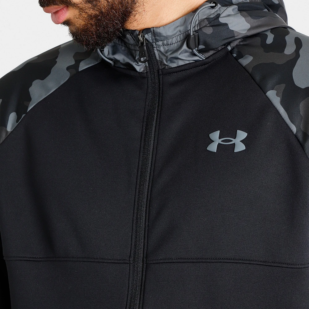 Under Armour Fleece Full Zip Printed Hoodie Black / Pitch Gray