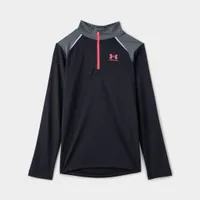 Under Armour Junior Boys� JD Tech Reflective Quarter Zip Black / PItch Grey - Pink Shock