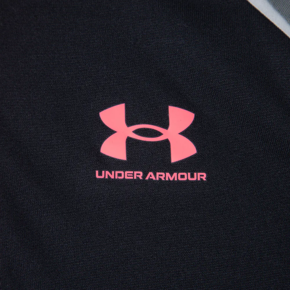 Under Armour Junior Boys� JD Tech Reflective Quarter Zip Black / PItch Grey - Pink Shock