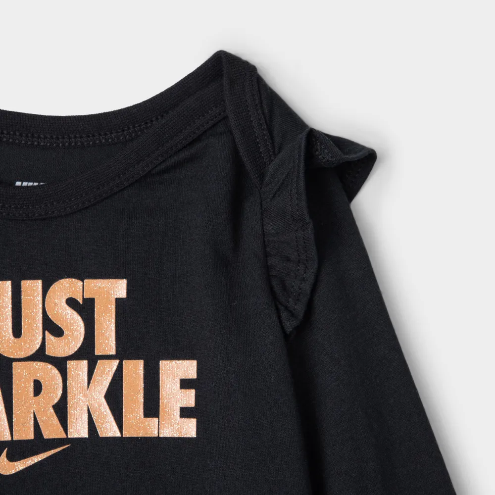 Nike Infant Girls’ Ruffle Bodysuit and Leggings Set Black / Light Smoke Grey
