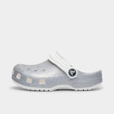 Crocs Children's Classic Glitter Clog / White