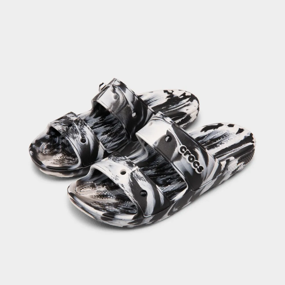 Crocs Classic Marbled Sandal White / Black