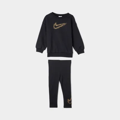 Nike Infant Girls' Crewneck And Tights Set / Black