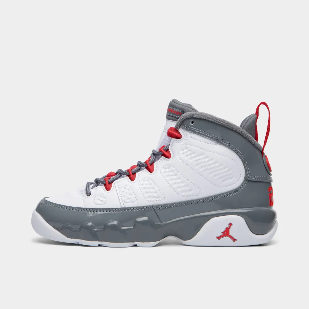 Jordan 9 Retro GS White / Fire Red - Cool Grey