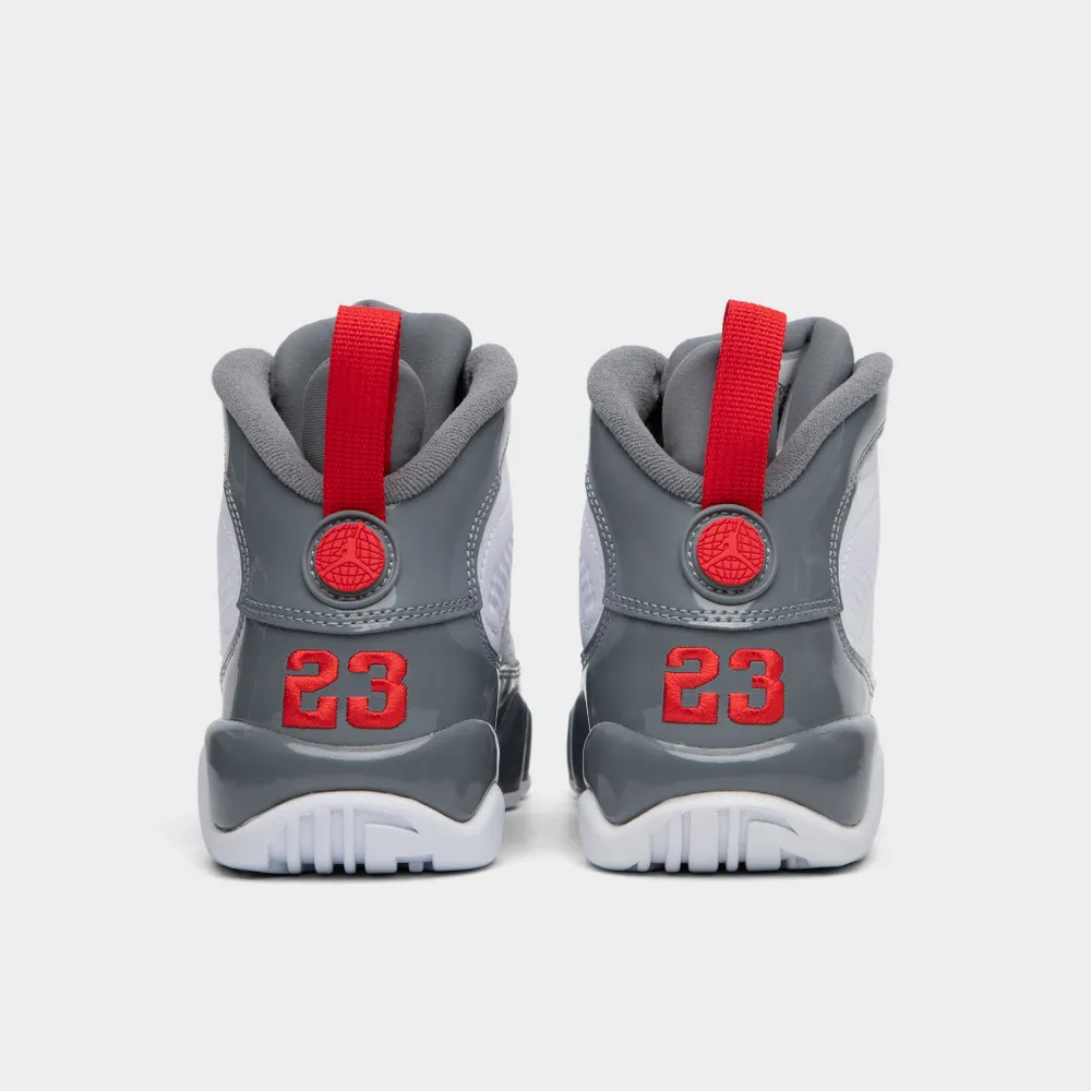 Jordan 9 Retro GS White / Fire Red - Cool Grey