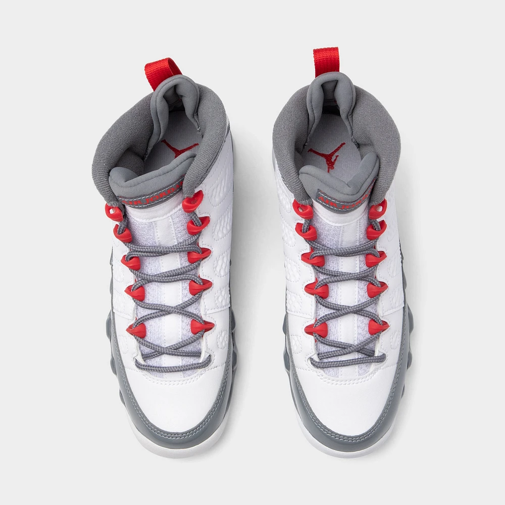 Jordan 9 Retro GS White / Fire Red - Cool Grey
