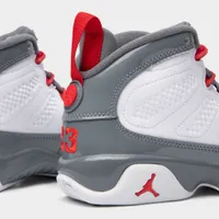 Jordan 9 Retro GS White / Fire Red - Cool Grey