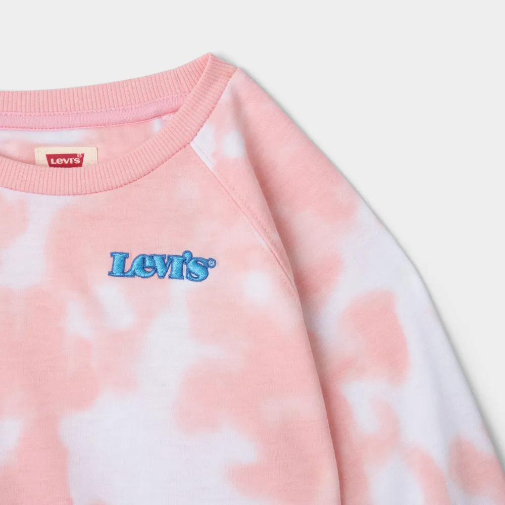 Levi’s Child Girls’ Benchwarmer Crewneck Sweatshirt / Almond Tie-Dye