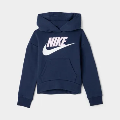 Nike Child Girls’ Club Fleece Pullover Hoodie / Midnight Navy
