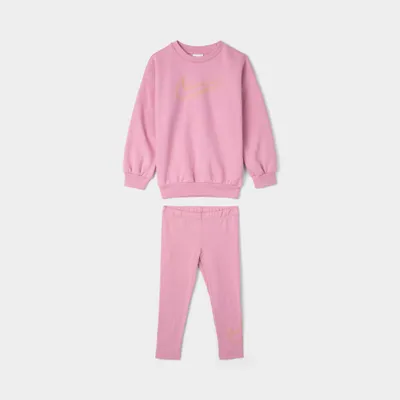Nike Child Girls’ Crewneck And Tights Set / Elemental Pink