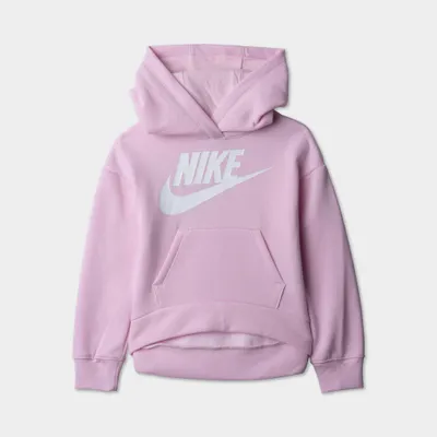 Nike Child Girls’ Club Fleece Pullover Hoodie Pink Foam / White