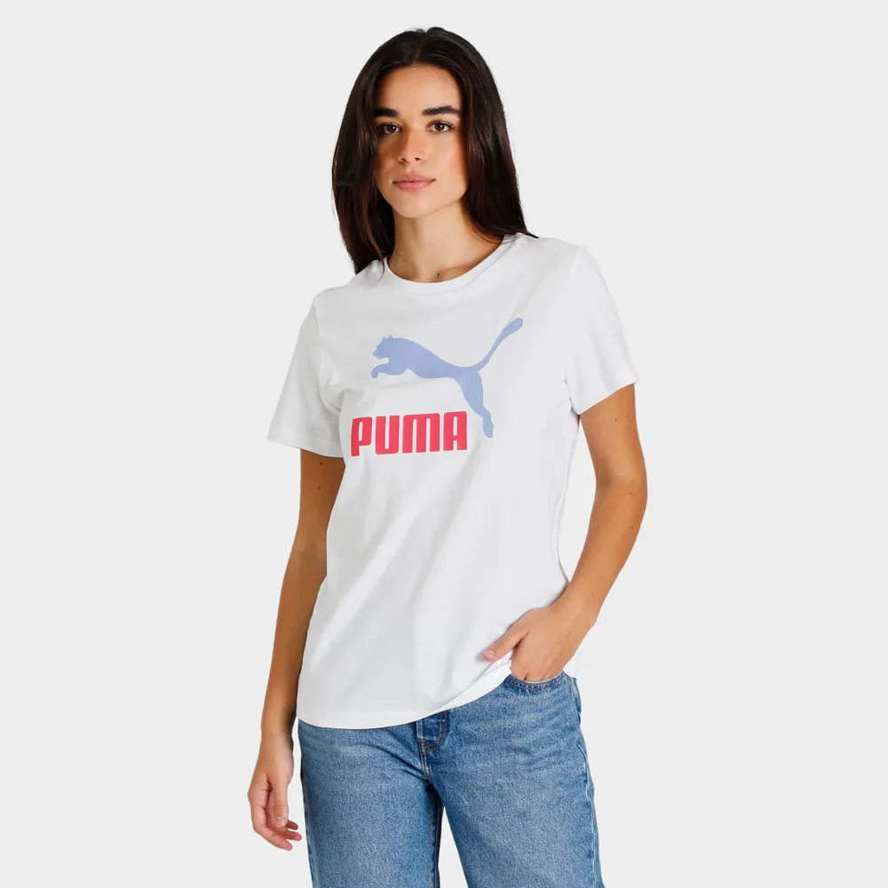 Puma Women's Classics Logo T-shirt White / Lavender Pop