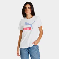 Puma Women's Classics Logo T-shirt White / Lavender Pop