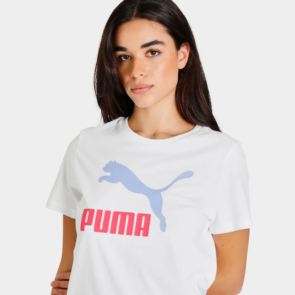 Puma Women's Classics Logo T-shirt White / Lavender Pop