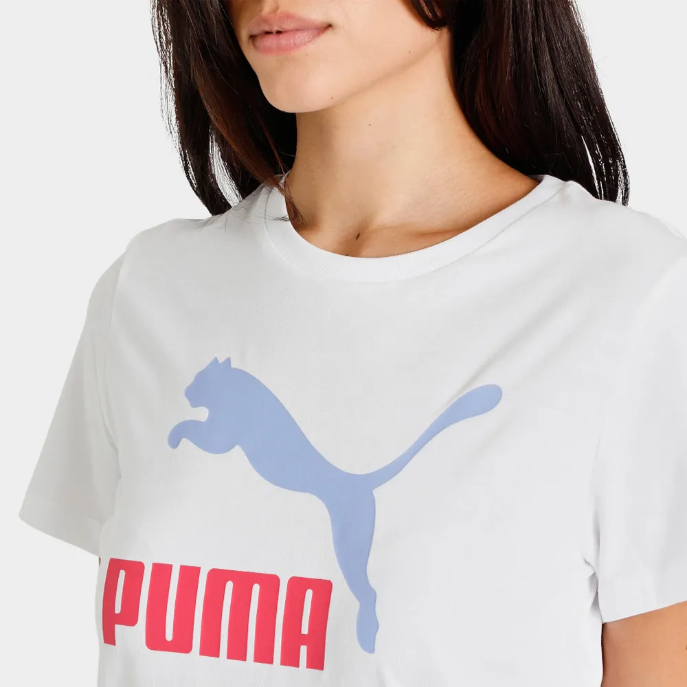 Puma Women's Classics Logo T-shirt White / Lavender Pop