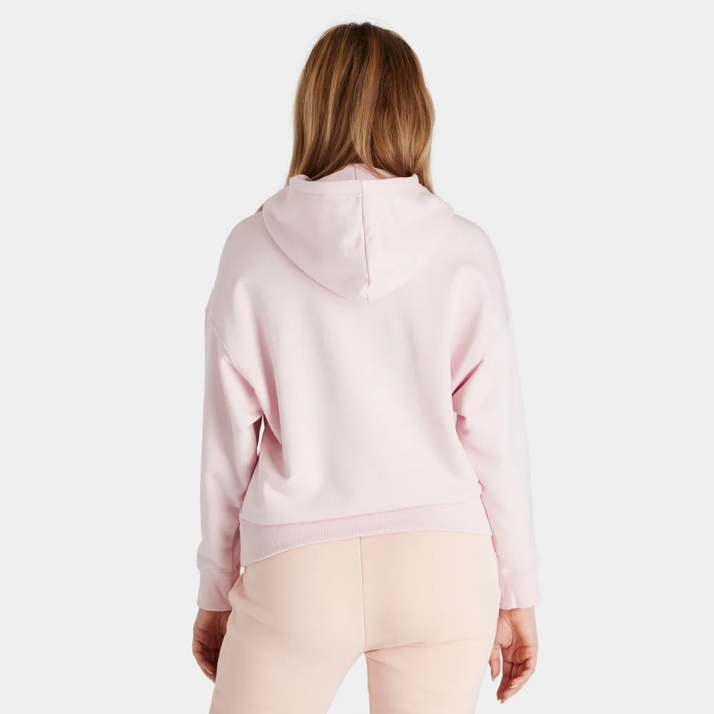 Puma Women’s Classics Metallic Logo Pullover Hoodie Chalk Pink / Silver