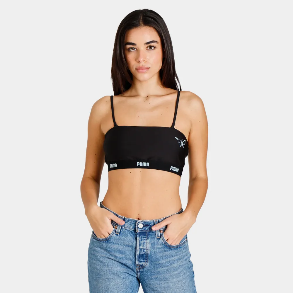 Pink Soda strappy light support sports bra in black animal print