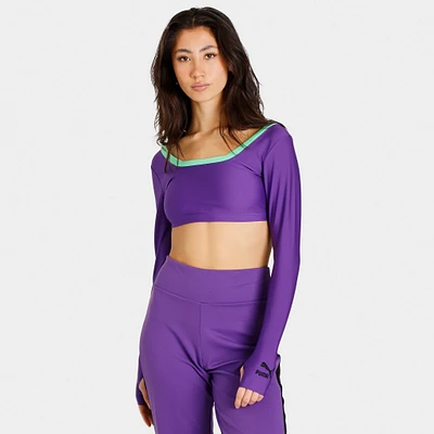 Puma x Dua Lipa Women's Crop Long Sleeve T-shirt / Royal Purple