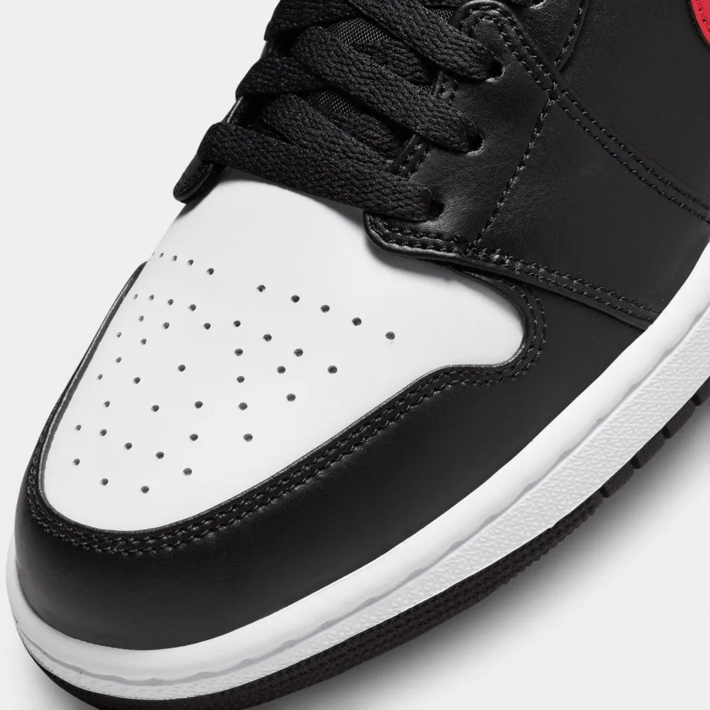 Jordan 1 Low Black / Fire Red - White