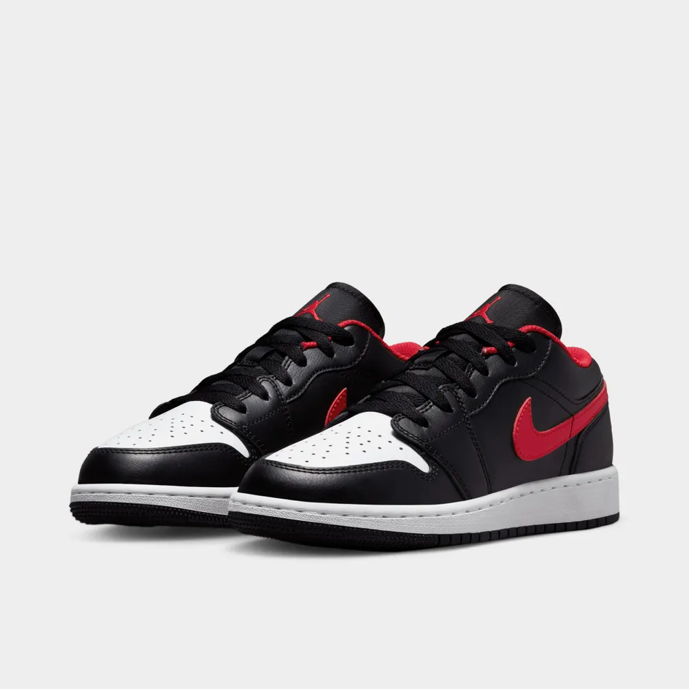 Jordan 1 Low GS Black / Fire Red - White