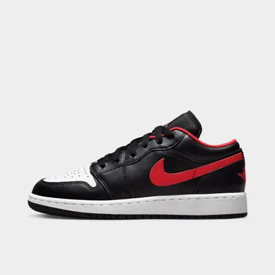 Jordan 1 Low GS Black / Fire Red - White