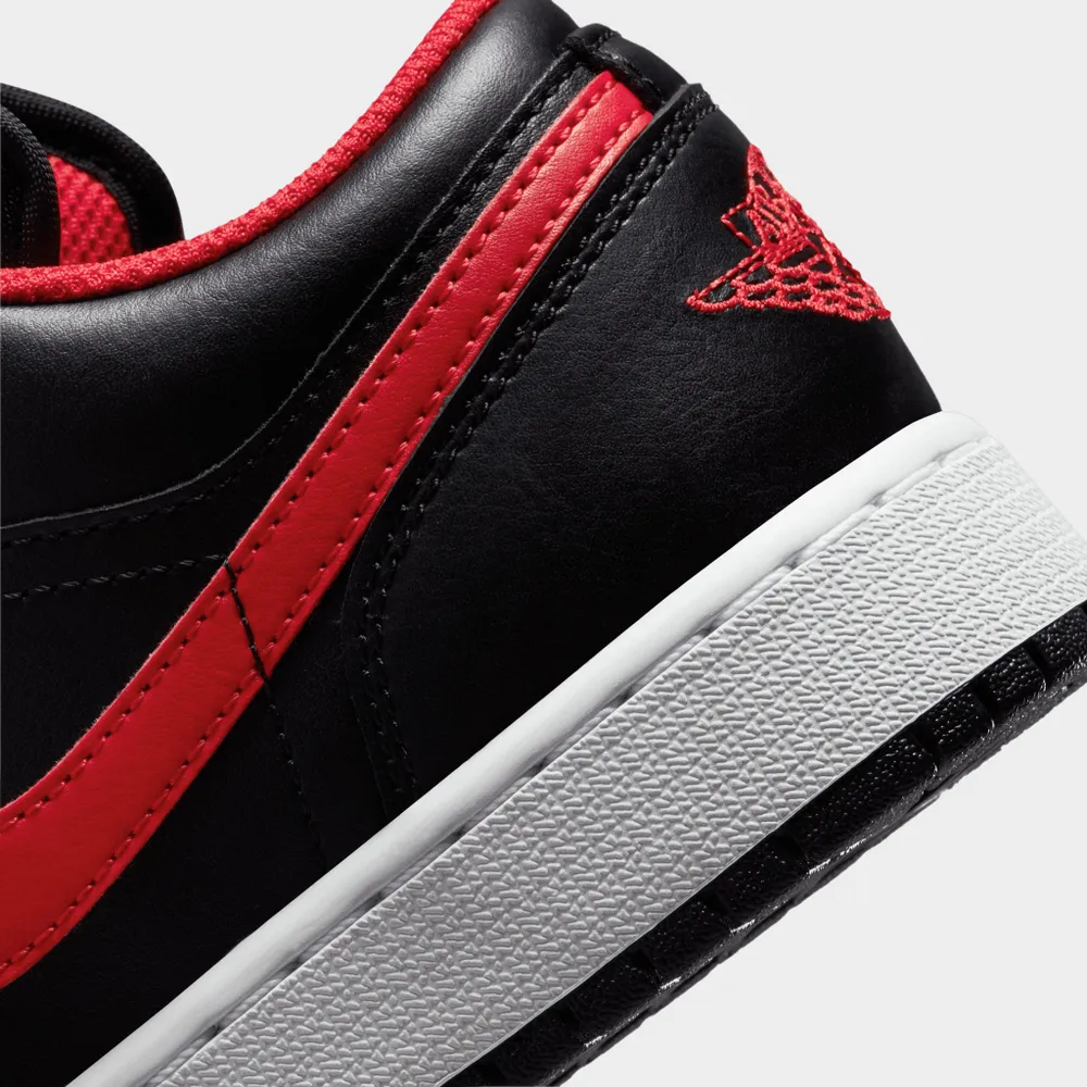 Jordan 1 Low GS Black / Fire Red - White