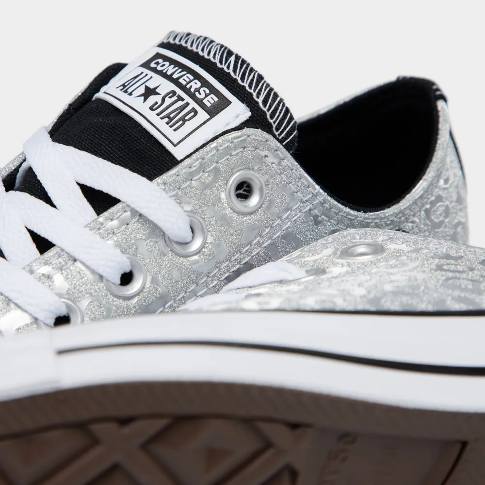 Converse Women’s Chuck Taylor All Star Leopard Glitter Silver / White