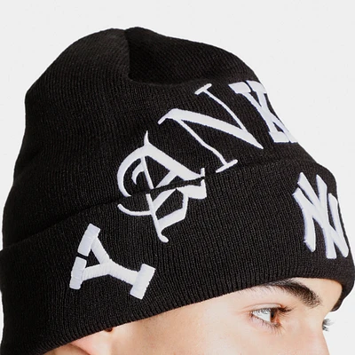 New Era New York Yankees Letter Cuffed Knit Hat / Black