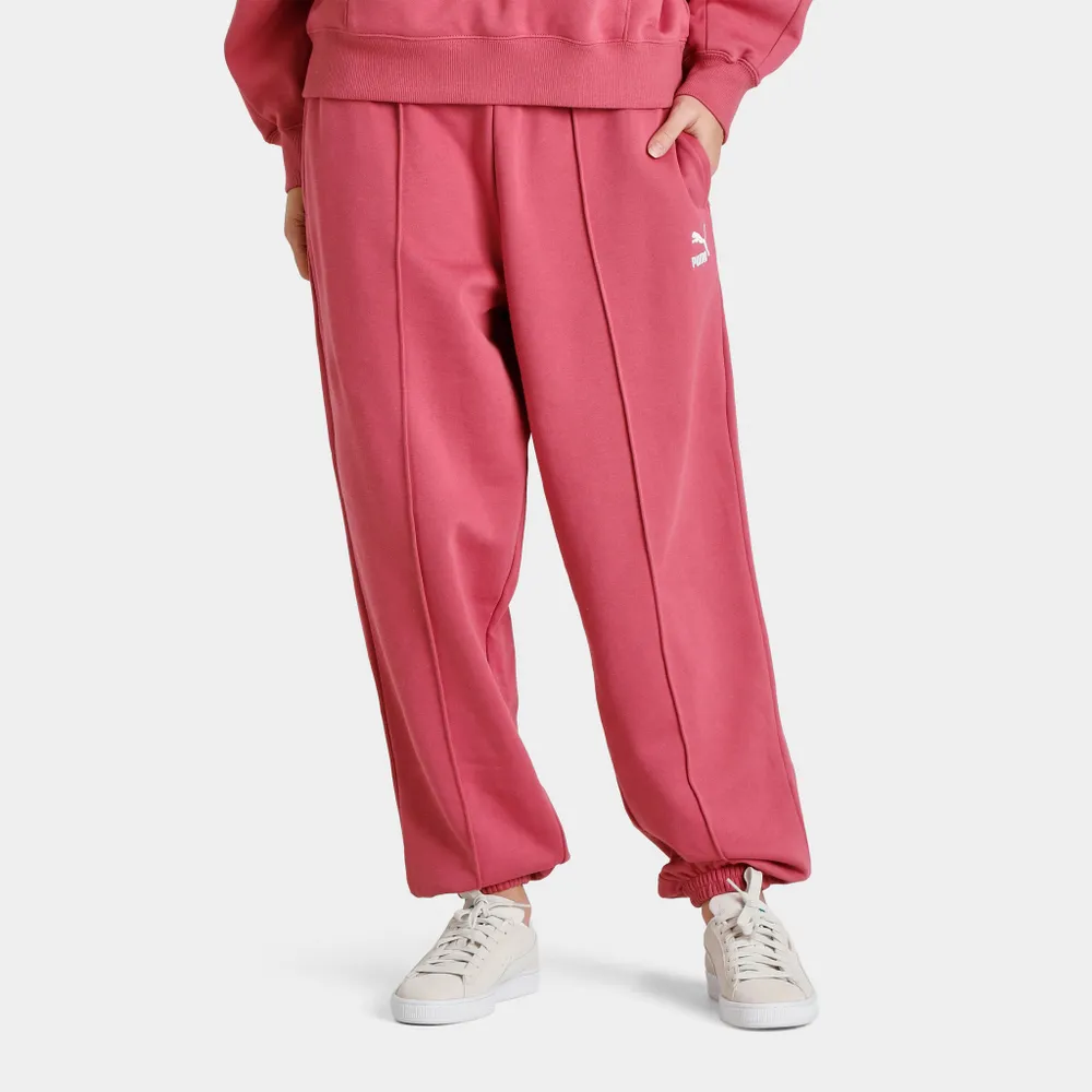 PUMA essentials small logo sweatpants in chalk pink
