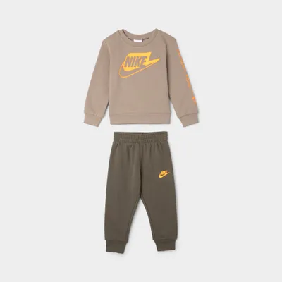 Nike Infant Boys' Club Fleece Crewneck Set / Medium Olive
