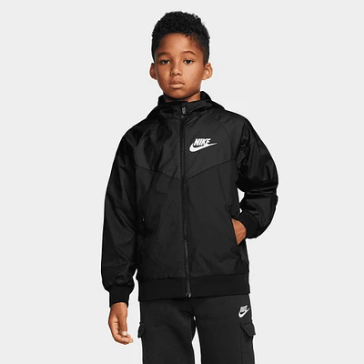 Nike Sportswear Juniors' Wind Runner Hooded Jacket Black / - White