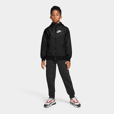 Nike Sportswear Juniors' Wind Runner Hooded Jacket Black / - White