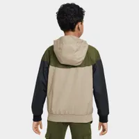 Nike Junior Boys' Sportswear Windrunner Jacket Khaki / Rough Green - Black