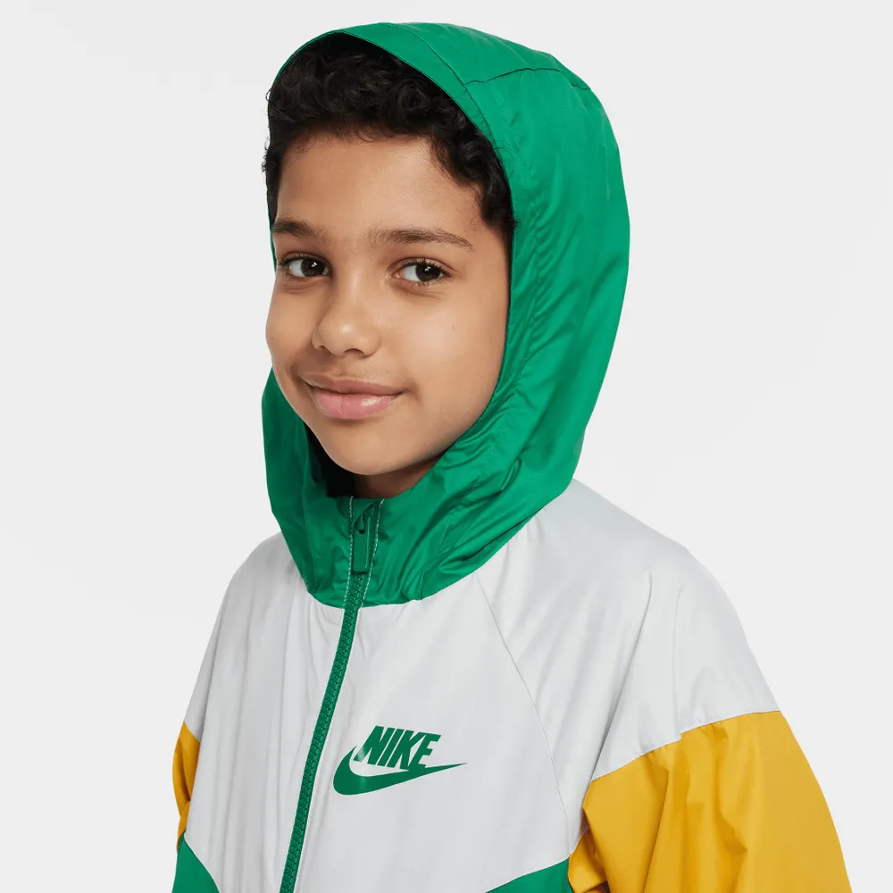 Nike Junior Boys’ Sportswear Windrunner Jacket Malachite / Photon Dust - Yellow Ochre