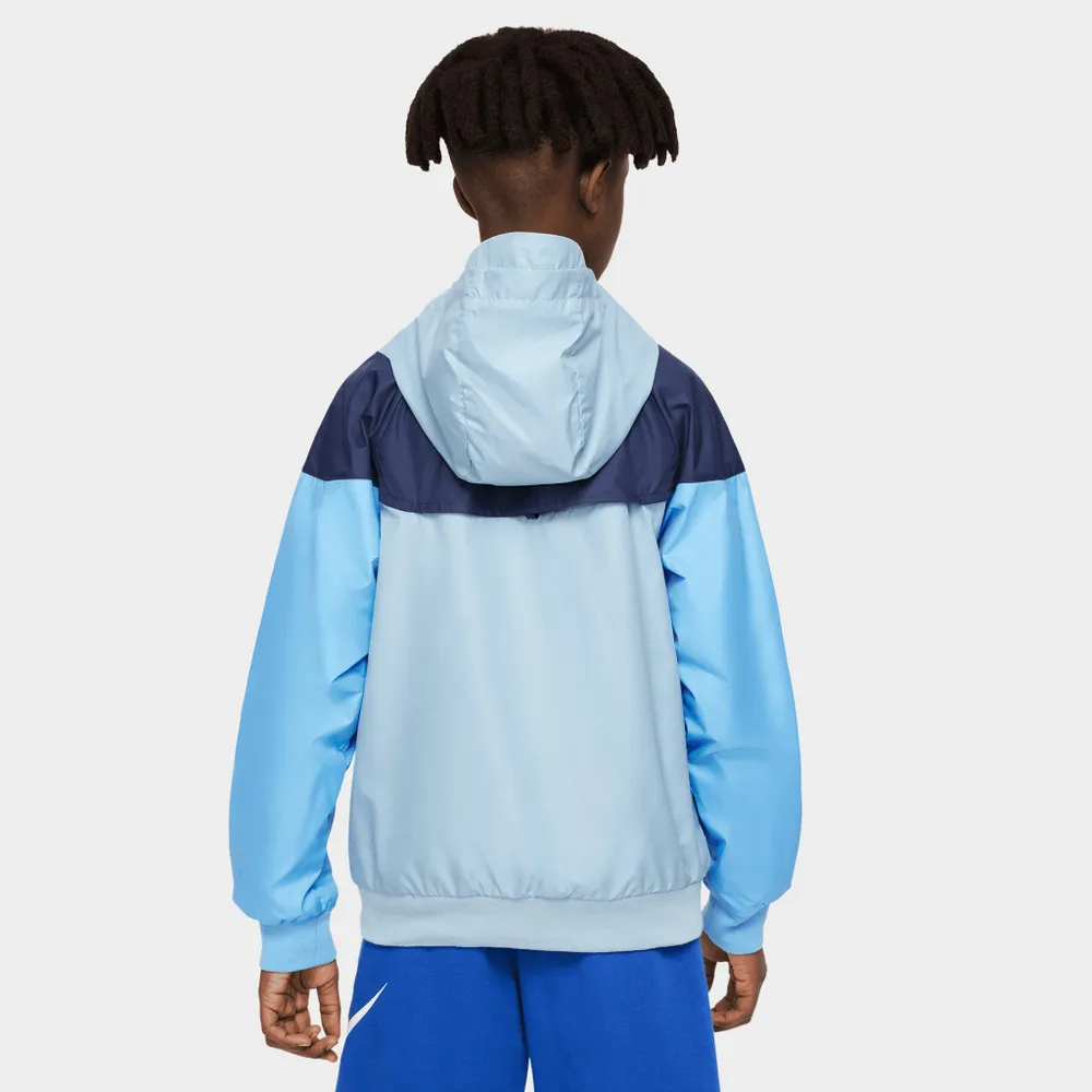 Nike Sportswear Junior Boys' Windrunner Hooded Jacket Worn Blue / Midnight Navy - University