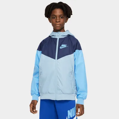 Nike Sportswear Junior Boys' Windrunner Hooded Jacket Worn Blue / Midnight Navy - University