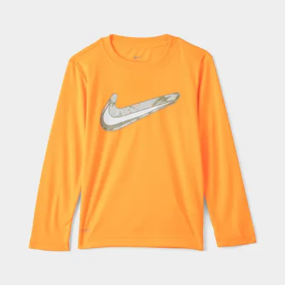 Nike Child Boys’ Dri-FIT Textured Swoosh Long Sleeve T-shirt / Orange