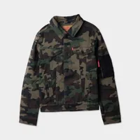 Levi's Boys' Hybrid Bomber Trucker Jacket / Cypress Camo