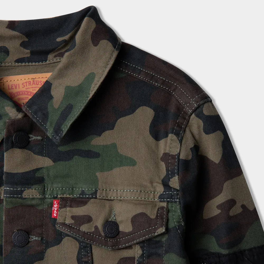 Levi's Boys' Hybrid Bomber Trucker Jacket / Cypress Camo