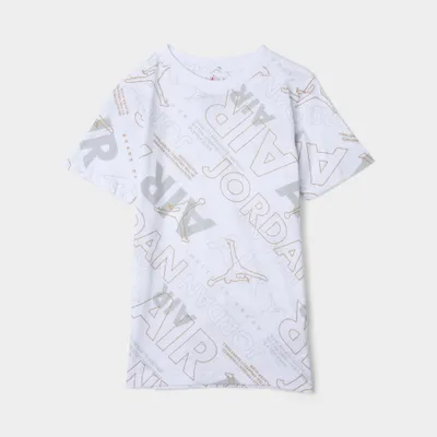 Jordan Junior Boys' Holiday Shine Allover Print T-Shirt White