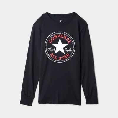 Converse Juniors’ Chuck Patch Long Sleeve T-shirt / Black