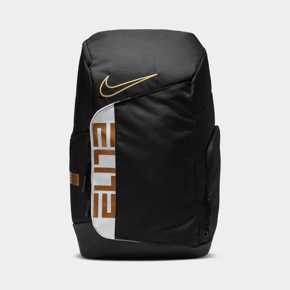 Nike Elite Pro Basketball Backpack Black / White - Metallic Gold