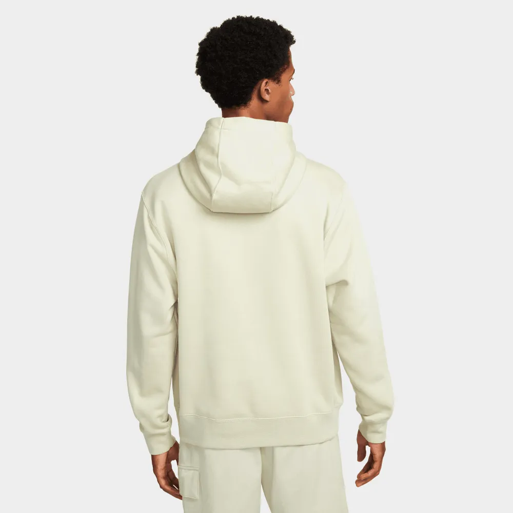 Nike Sportswear Club Fleece Embroidered Pullover Hoodie Rattan / White